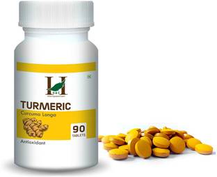 H&C Turmeric | Haldi | Curcuma Longa Antioxidant - 90 Tablets(350 mg)