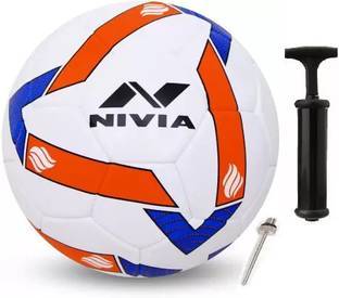 NIVIA Shining Star Stitched Football With Pump And Niddle Football - Size: 5