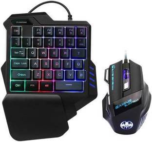 Sanctuary One Handed Gaming Keyboard 35 Keys Portable Mini Gaming Keypad Ergonomic Game Controller for PC PS4 Gamer Wired USB Gaming Keyboard Combo Combo Set Combo Set
