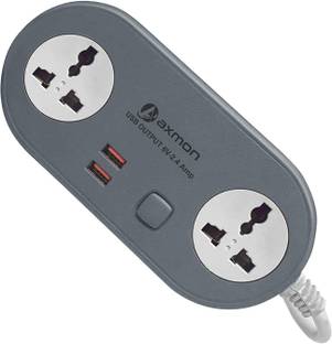 Axmon Extension board [FIRE PROOF] [SHOCK PROOF] 2 USB Extension Cord [2.5 METER CORD] 2  Socket Extension Boards