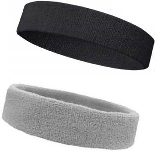 GOLDFINCH Non Slip Moisture Wicking Work Out Cotton Head Band/Fitness Band For Men's & Women's Sweatband for Workout/ Sports Fitness/Exercise/Training/Running/Yoga- Pack of 2 Head Band