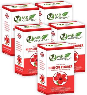 MR Ayurveda 100% Pure Hibiscus Powder - Set of 5