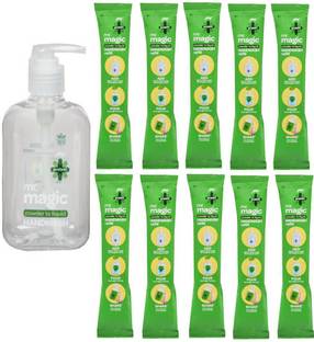 Godrej Magic Powder to Liquid Hand Wash 1 Bottal + 10 Refill 9g Hand Wash Bottle + Refill