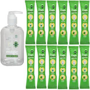 Godrej Magic Powder to Liquid Hand Wash 1 Bottal + 12 Refill 9g Hand Wash Bottle + Refill