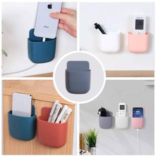Kotak Sales Wall Mounted Storage Case for Remote, Mobile Holder/Multi Purpose Stand & Pen Holder ( 4 Pc Set ) KS-MSTAND2334 Plastic Wall Stand Laptop Stand Compatible with Universal Laptops
