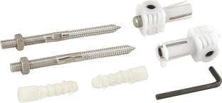 RUHE Nut & Bolt Set Premium Quality Stainless Steel Rag/Rack Bolt 12 MM with Full Accessories for Wash Basin/Toilet Commode