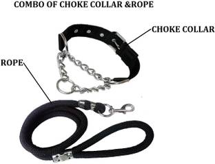 Hachiko Imported Best High Quality Dog Choke Collar+Rope(Combo of 2) Dog Collar & Leash
