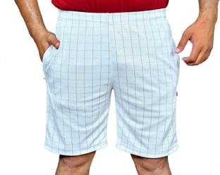 Checkered Men Light Blue Running Shorts 