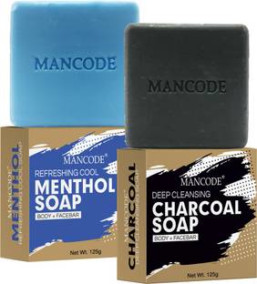MANCODE COOL MENTHOL and CHARCOAL SOAP , 125gm each, PACK OF 2