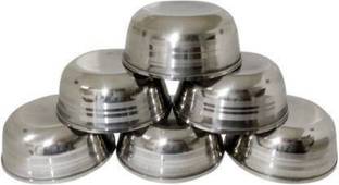 mannu Stainless Steel Serving Bowl Stainless Steel Vegetable Bowl (Steel, Pack of 6)