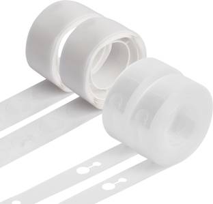 PARTY MIDLINKERZ White Balloon Decoration Set of 4, 2 Arch ( 2 Rolls - 5m) Kit Balloon Decorating Strip Kit for Garland with 200 Dot Glue Point Stickers, Balloon Garland Tape for Wedding, Birthday, Baby Shower Decorations ( 2 Rolls - 5m) (200 Dot Glue) (Pack of 4)