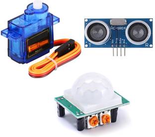 Manushre Manas Enterprises SG90 Servo Motor, PIR Motion Sensor and Ultrasonic Sensor | Robotics Project compatible with Arduino Educational Electronic Hobby Kit