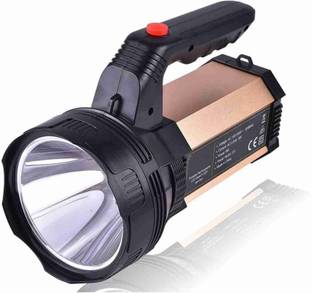 AWAZTRADERS WITH LOGO Long Range Search Light with Multi-Functional + Blinker Rechargeable 6000 MAH BATTERY Waterproof Bright Led Torch Laser Long Range Distance High Power Search Light (MULTICOLOUR) 12 hrs Torch Emergency Light