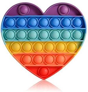 JIALTO Pop It Fidget Toys,Push Pop Bubble Fidget Sensory Toy,Autism Special Needs Silicone Stress Relief Toy,Great Fidget Toy Sensory Toys Novelty Gifts for Girls Boys Kids Adults (Love Rainbow)