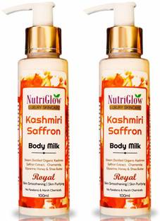 NutriGlow Luxury Skincare Kashmiri Saffron Body Milk, instant skin smoothing