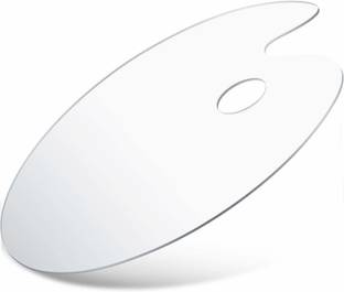 FRKB 12"x7" Size Clear Transperant Acrylic Kidney Shaped Drawing 0 Paint Wells Palettes