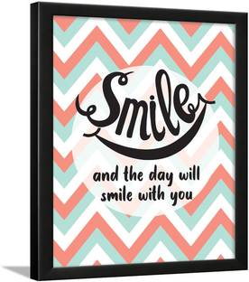 Smile Quotes wall Frames - just smile quotes wall frames - Smile Frame - Smile Posters for Room - Happy Quotes Posters - Happy quotes wall frames Paper Print