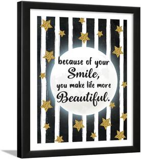 Smile Quotes wall Frames - Beautiful quotes wall frames - Smile Frame - Smile Posters for Room - Happy Quotes Posters - Happy quotes wall frames Paper Print