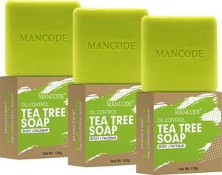 MANCODE Oil Control Tea Tree soap, 125gm each, PACK OF 3