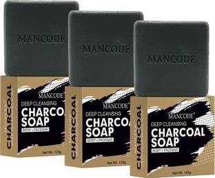 MANCODE DEEP CLEANSING CHARCOAL SOAP,125gm each, Pack Of 3