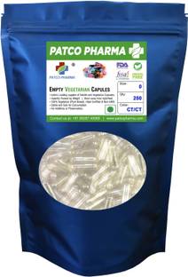 PATCO PHARMA RAW MATERIALS & EQIPMENTS Size 0 Transparent Empty Vegetarian Pill Capsule - Gluten Free/DIY Powder Filling