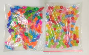 UVV Multi-color Square Beads &bells 100 pieces each