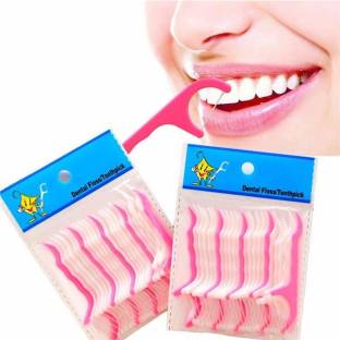 ShopCircuit 20pcs Disposable Oral Gum Teeth Clean Floss Thread Dental Nylon Wire Flosses Plastic Toothpicks