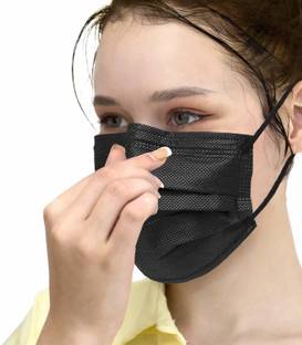 Aatrangi Surgical mask pack of 100 pieces Masks 3 ply layer with nose clip Meltblown Ultrasonic Masks Pack of 100 Pcs Pin Certified by CE ISO GMP Best for Men Women(100-black) Surgical Surgical Mask With Melt Blown Fabric Layer