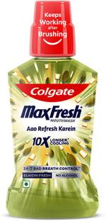 Colgate Maxfresh Plax Antibacterial Mouthwash, 24/7 Fresh Breath - Elaichi Fresh
