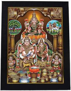 K K CREATIONS LAXMI JI KUBER JI Digital Reprint 12 inch x 8 inch Painting
