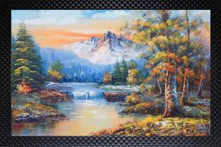 K K CREATIONS MOUNTAIN SCENERY Digital Reprint 8 inch x 10 inch Painting