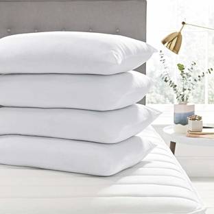 ROYALREOX Polyester Fibre Solid Sleeping Pillow Pack of 4