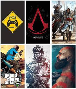 Set of 6 Gaming Wall Poster Games Room Poster Thick Glossy Posters of Gaming (Size_12x18 inch,Multicolor,Thick Paper) Paper Print