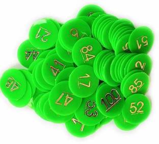 Bal samrat Plastic Green Numerical Token/Coin Pack of 1 to 500