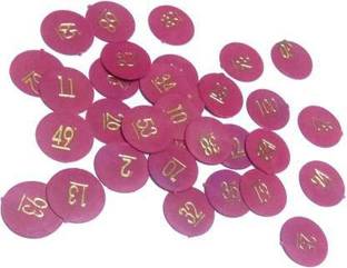 Bal samrat Plastic Pink Color Numerical Token/Coins Pack of 1 to 100