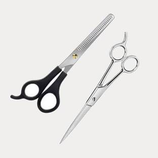 Tifurko Professional Saloon Barber Hair, Beard Trimming Styling Scissors For Personal And Home Use for Men and Women Pack of 2 Scissors