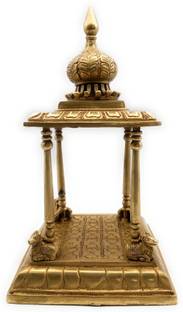 Bhunes Brass Temple Pooja Mandir For Living Room, Pooja Decoration Religious Home Decor , Temple , Home Temple , Pooja Mandir , Pooja Mandap , Pooja Chowki , Mandapa Decorative Showpiece  -  32 cm
