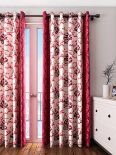 Cortina 210 cm (7 ft) Polyester Semi Transparent Door Curtain (Pack Of 2)