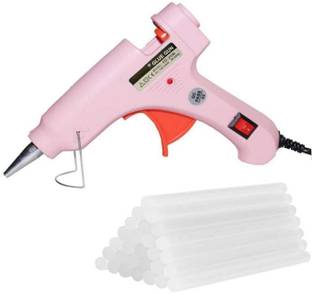 Velish GLUE GUN 20W WITH 5 TRANSPARENT STICKS Standard Temperature Corded Glue Gun (7 mm) multi color pimt121 Standard Temperature Corded Glue Gun