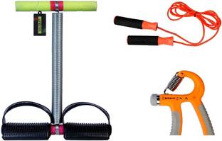 UNITRIM Combo Tummy Trimmer Single Spring Female, Skipping Rope and Adjustable Hand Grip Fitness Accessory Kit Kit