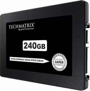 Techmatrix Ultra Durable 240 GB Laptop, All in One PC's, Desktop Black SATA III Internal Solid State D...