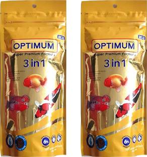 OPTIMUM. Optimum 3 in 1 Super Premium Formula Fish Food for Carp, Goldfish Spirulina 6% Floating Type ...
