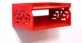 Ruby Perl Beautiful Wooden Wall set top box wifi stand MDF (Medium Density Fiber), Wooden Wall Shelf