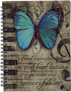 CRAFT CLUB Butterfly Print Diary In Wiro Binding A5 Diary Unruled 144 Pages