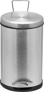 Zoloto Stainless Steel Pedal Dustbin with Plastic Bucket / Waste bin / Trash Bin / Garbage bin for Home & Office (7 Liter - 8 Dia X 13 Height inch) Stainless Steel Dustbin (Silver) Steel Dustbin Stainless Steel Dustbin