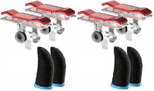 FKU (2 pair )E9 Game Controller - Quick button handle Sensitive Shoot and Aim Fire Buttons L1R1 Trigger Buttons with Highly Sensitive thumb Sleeve for PUBG  Joystick