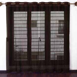 Wish & Furnish 214 cm (7 ft) Net Semi Transparent Door Curtain (Pack Of 2)