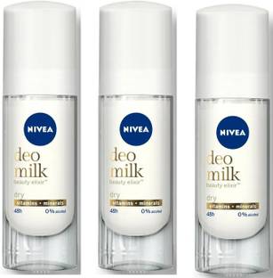NIVEA Deo Milk Beauty Dry Deodorant Roll on Each 40ml Pack of 3 Deodorant Roll-on  -  For Women