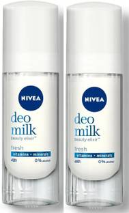 NIVEA Deo Milk Beauty Elixir Fresh Deodorant Roll on Each 40ml Pack of 2 Deodorant Roll-on  -  For Women