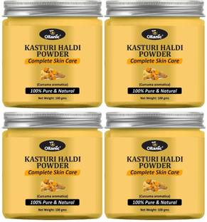 ओइलनिक 100% Pure & Natural Kasturi Haldi Powder Combo pack of 4 Jars of 100 ml(400 gms)